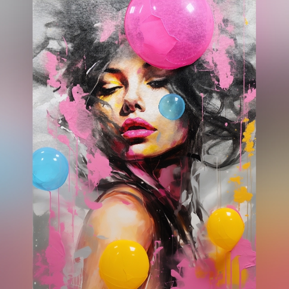 Beautiful Colorful Lady Art Print